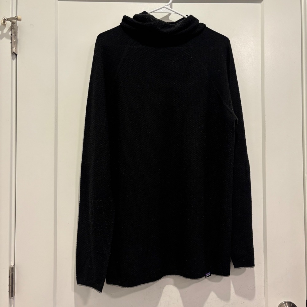 Patagonia Merino Wool Blend Cowl Neck Sweater Black Mens XL 5956